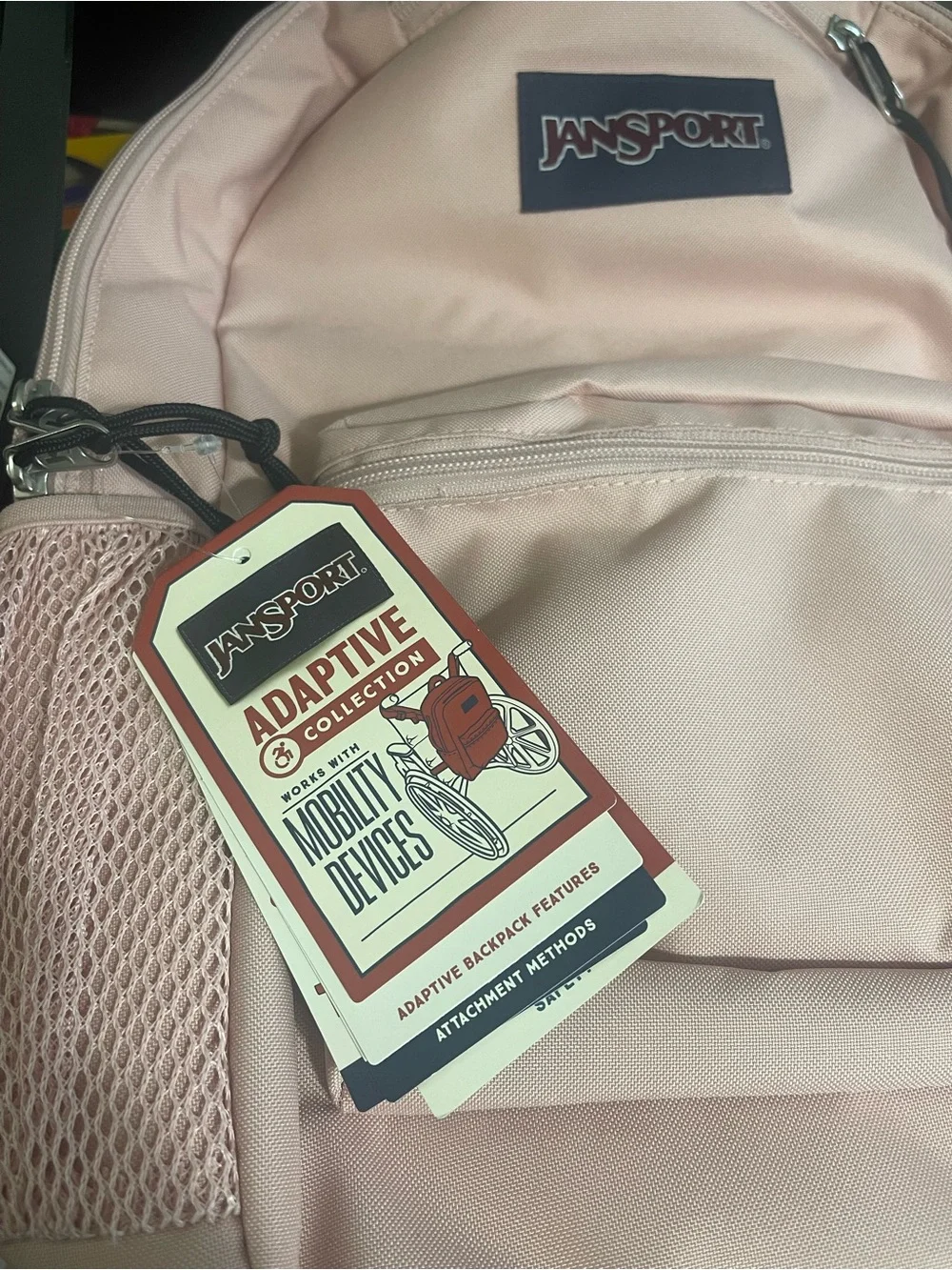 Jansport Pink Rose Adaptive Collection Walker Wheelchair Compatible Backpack NWT
